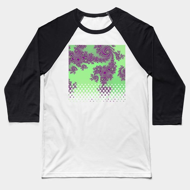 Purple Lace Fractal Art Baseball T-Shirt by BHDigitalArt